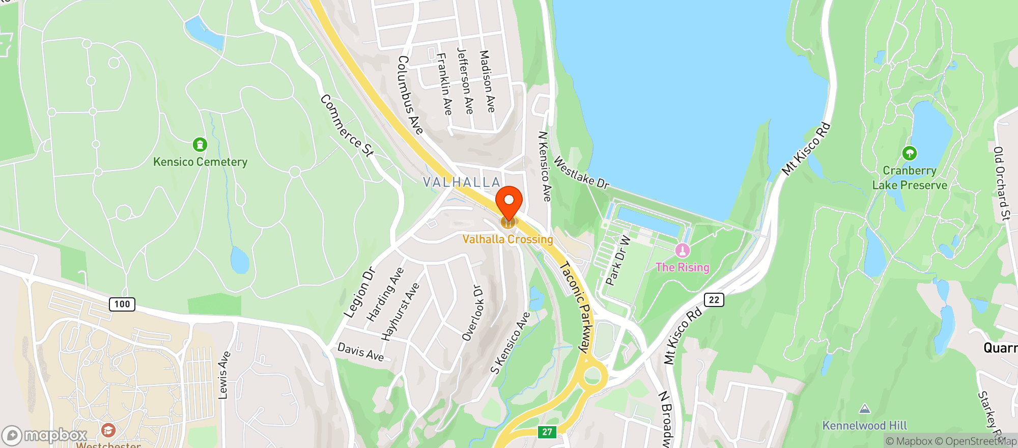 Map showing Valhalla Crossing