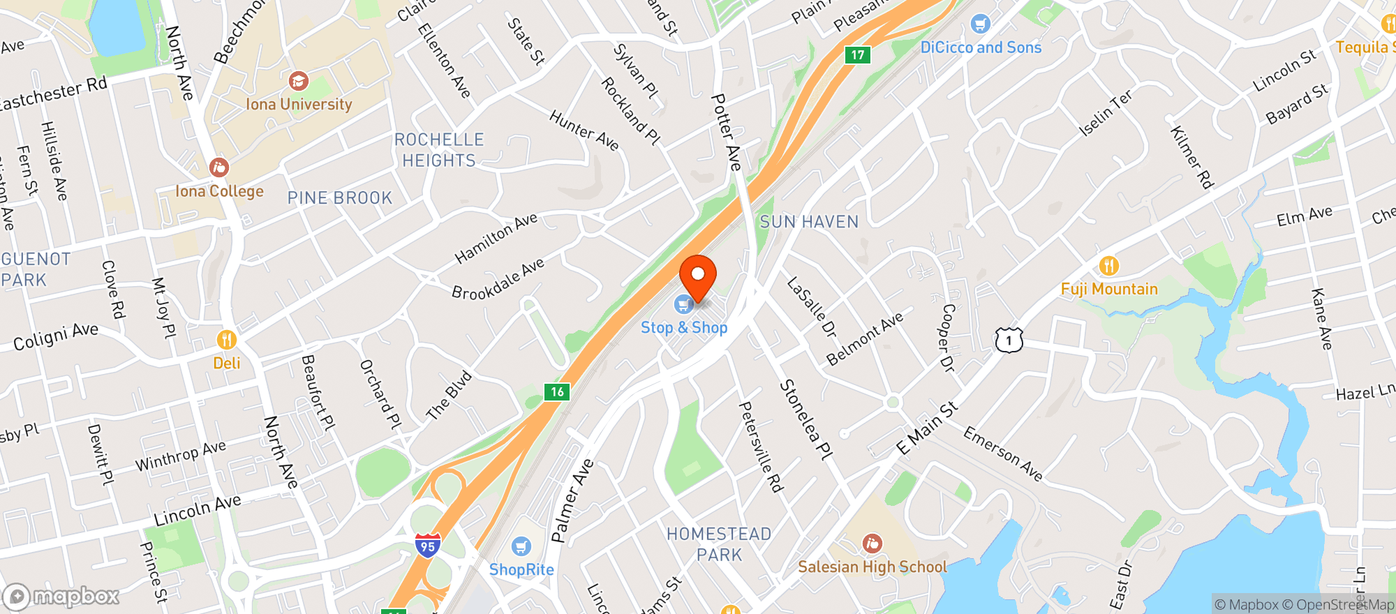 Map showing Stop & Shop