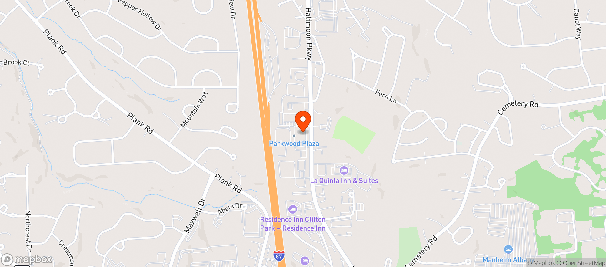 Map showing Parkwood W & S