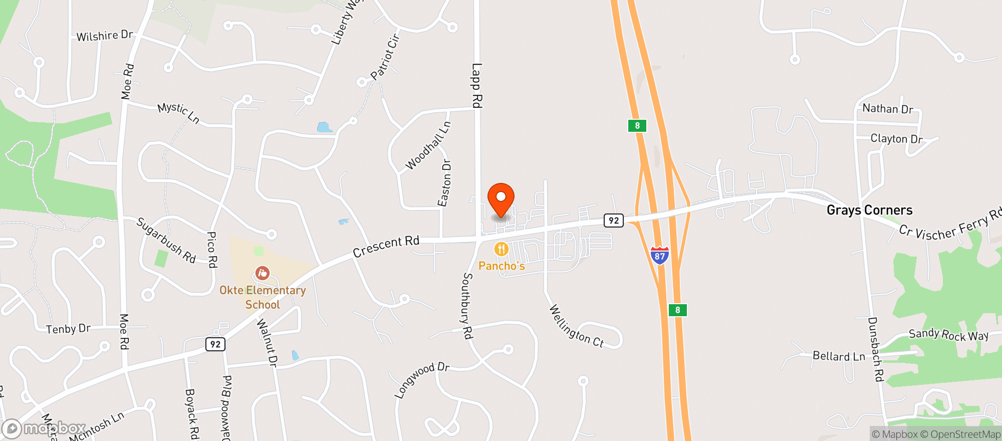 Map showing Exit 8 Liquors