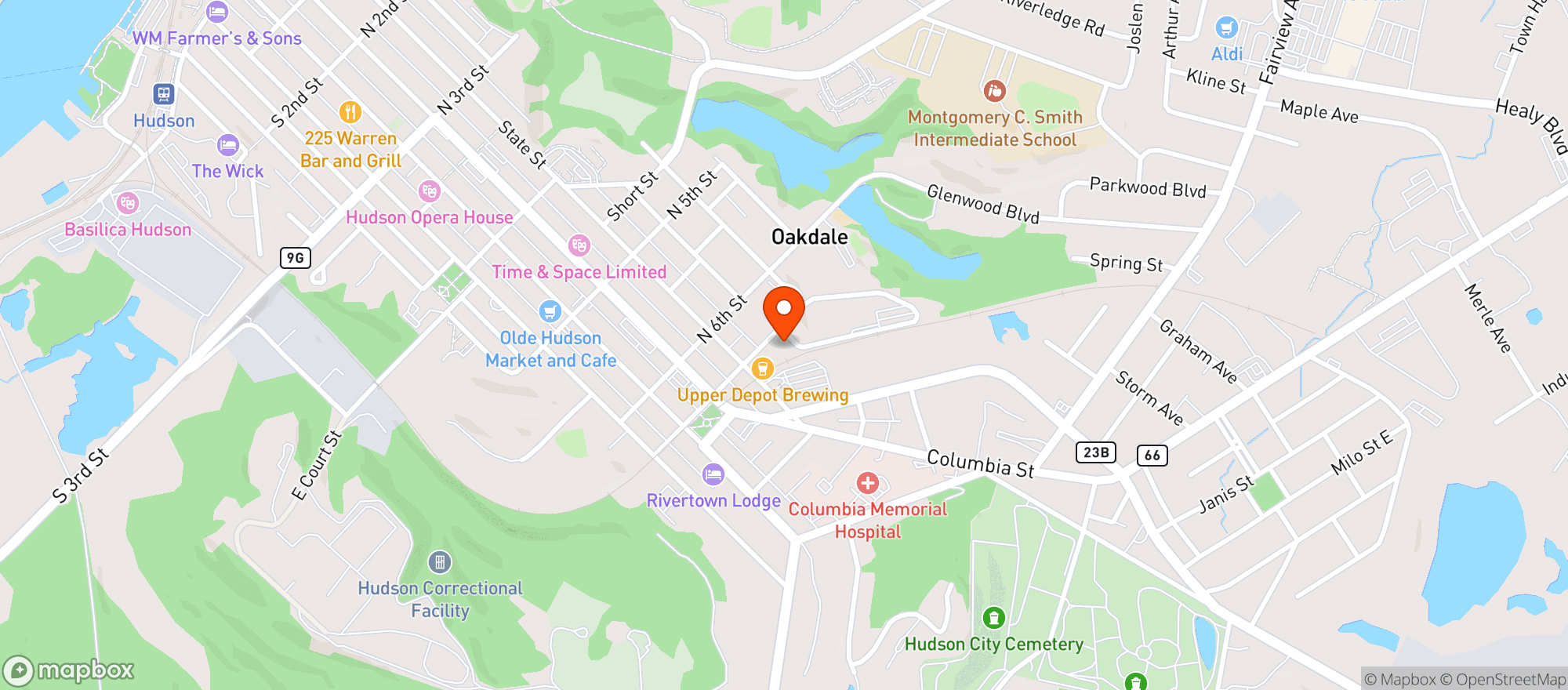 Map showing Upper Depot Brewing