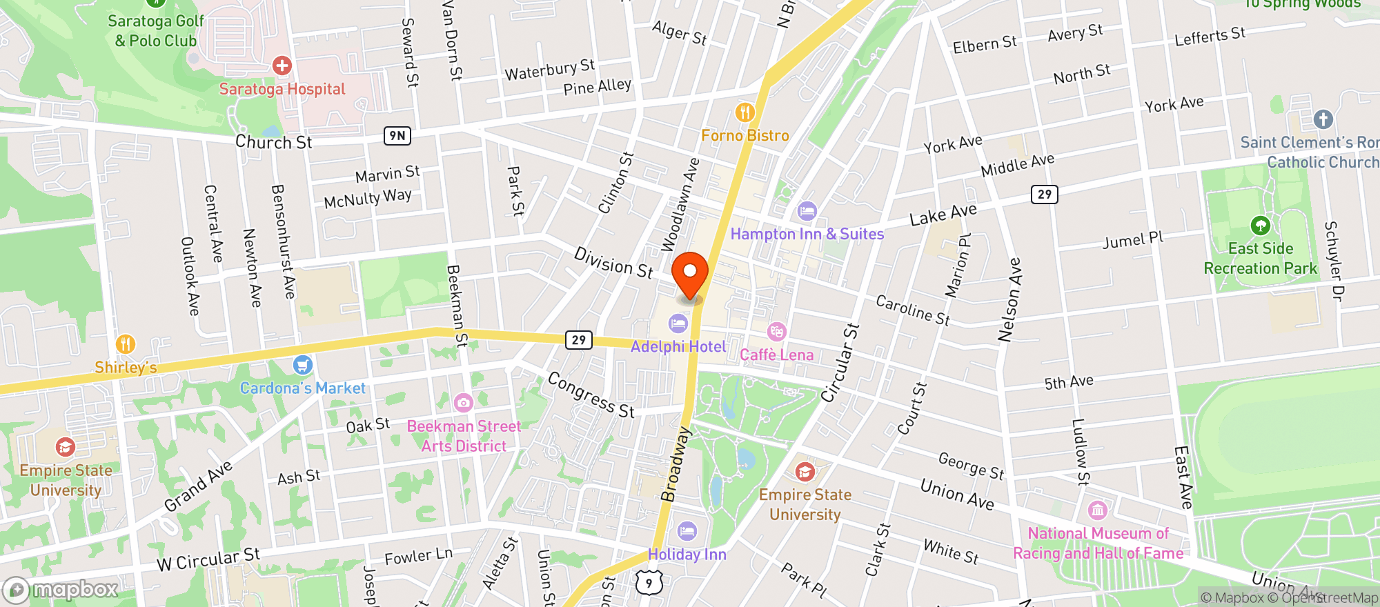 Map showing Rhea Restaurant