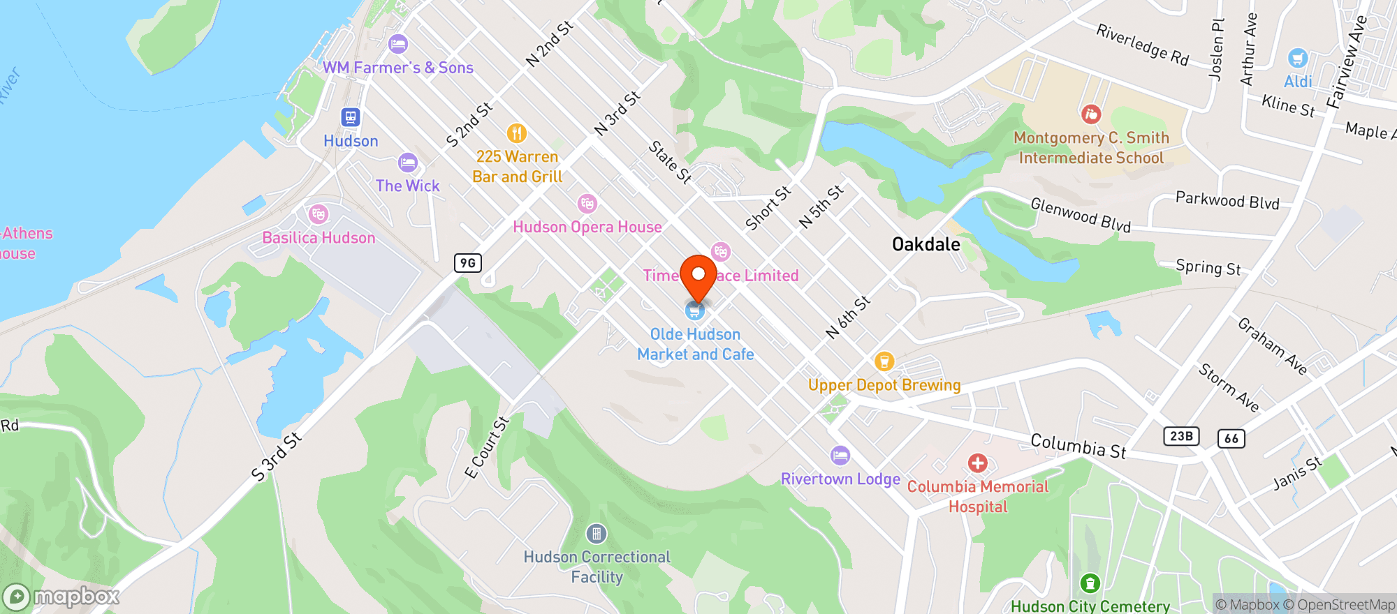 Map showing Olde Hudson