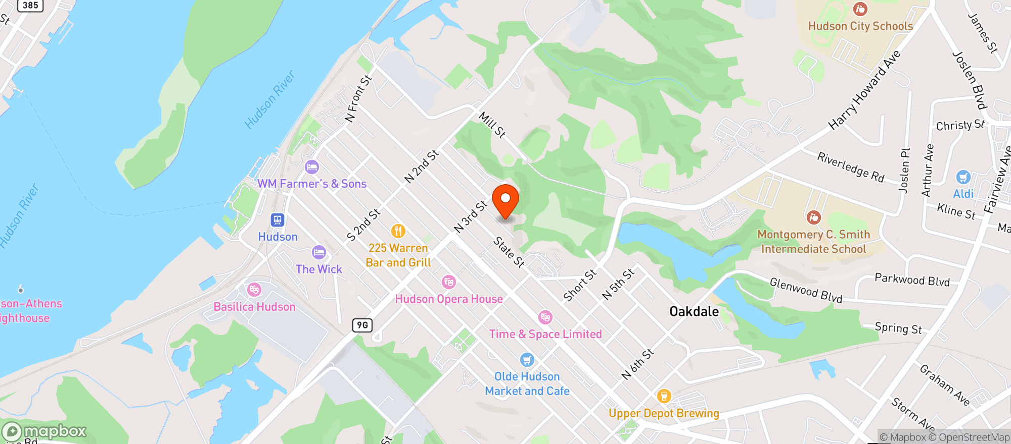 Map showing Hudson Dry