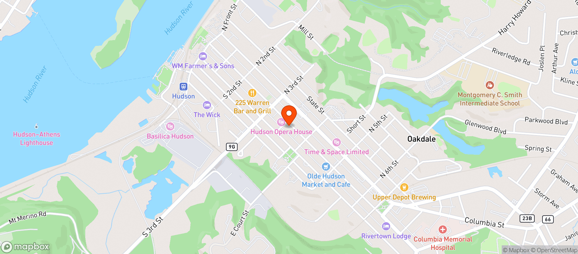Map showing Hudson Wine Merchants