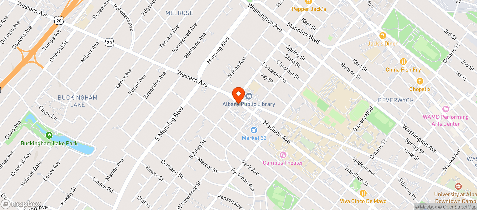 Map showing Madison Pourhouse