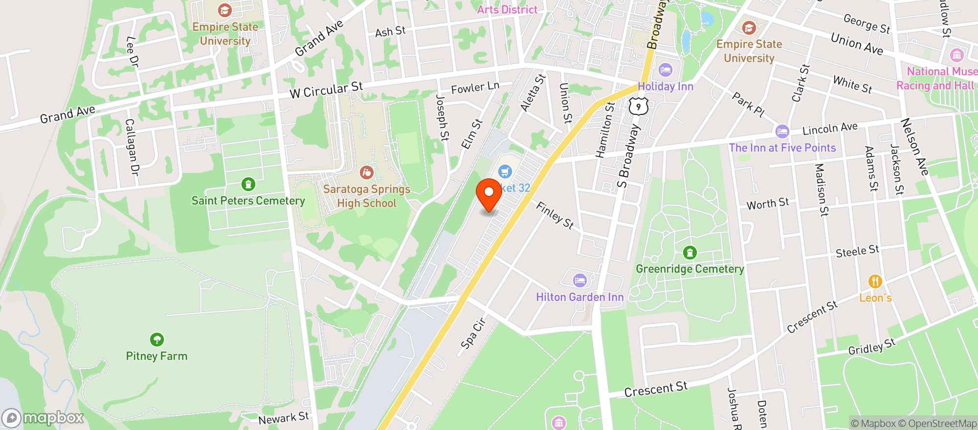 Map showing Spa City Wine and Spirits