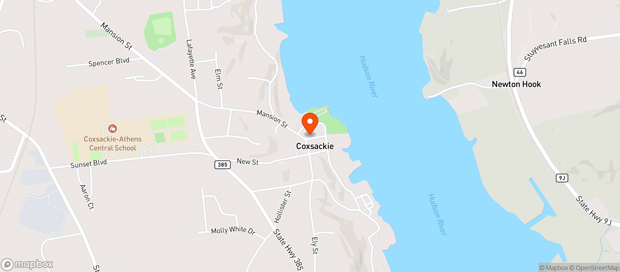 Map showing Coxsackie General Store