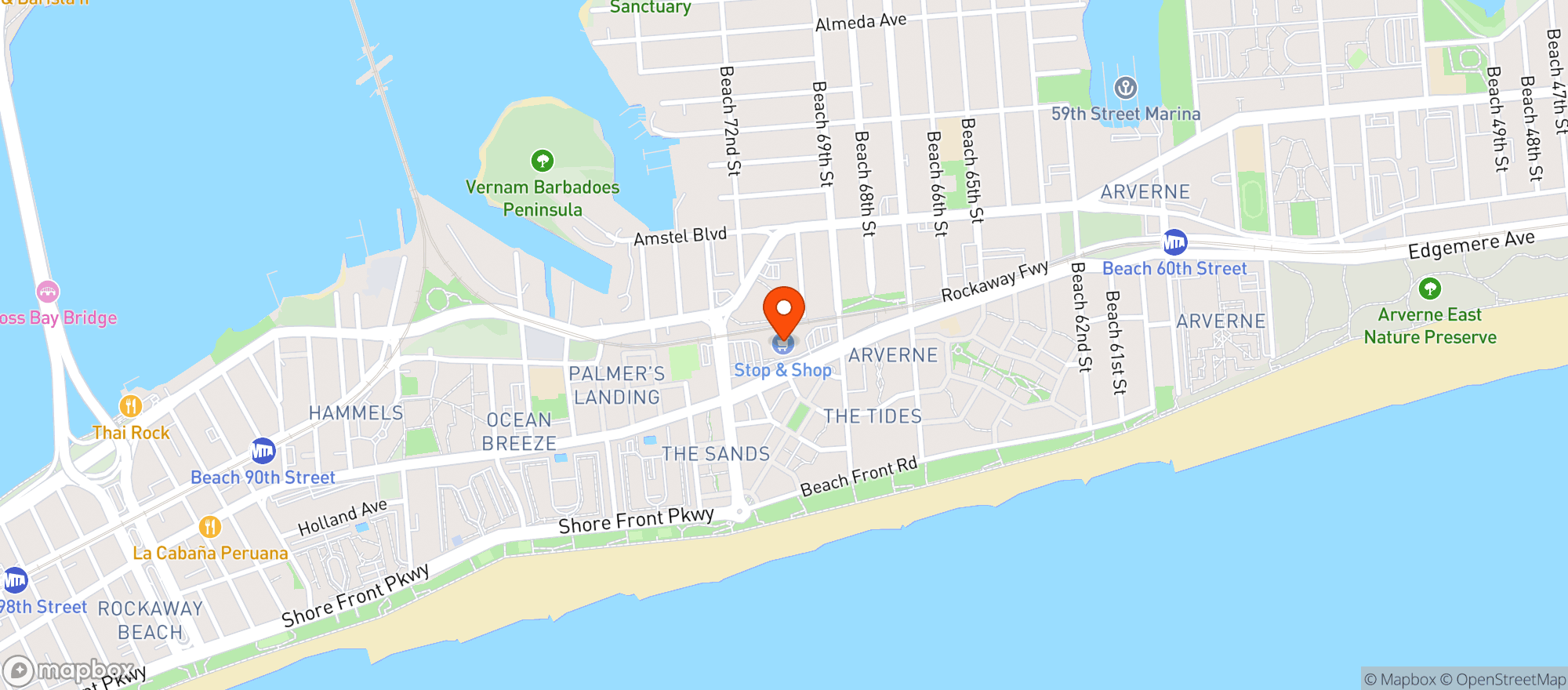 Map showing Stop & Shop - 0566 - Queens