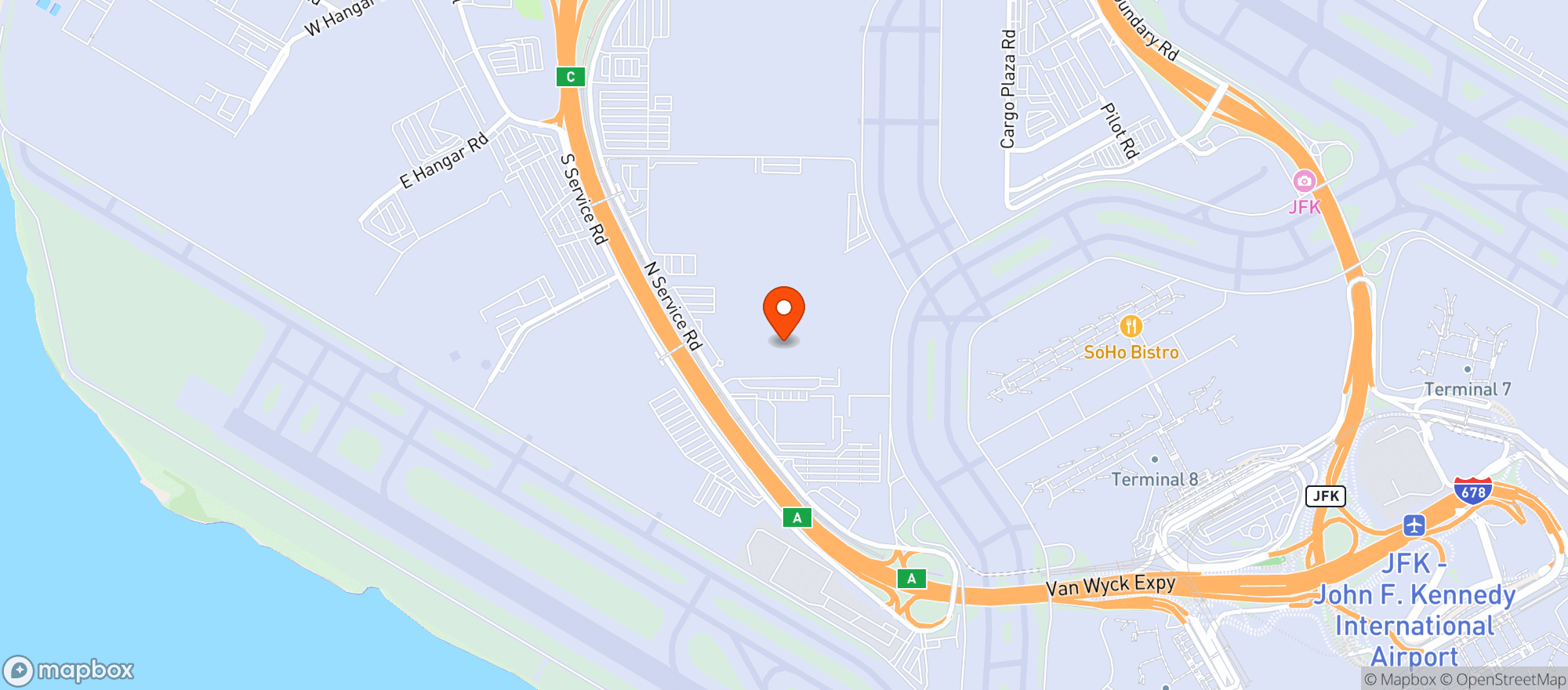 Map showing Capital One Lounge (JFK International Airport)