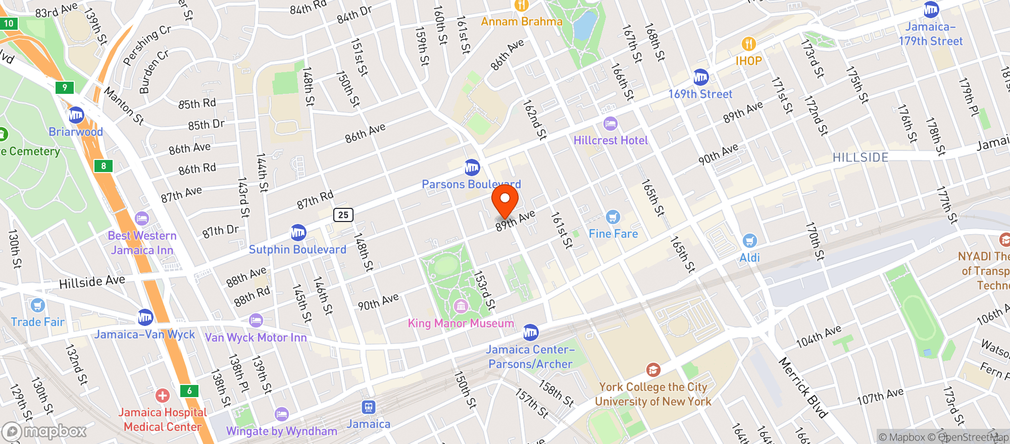 Map showing Gourmet 1 Deli & Grill