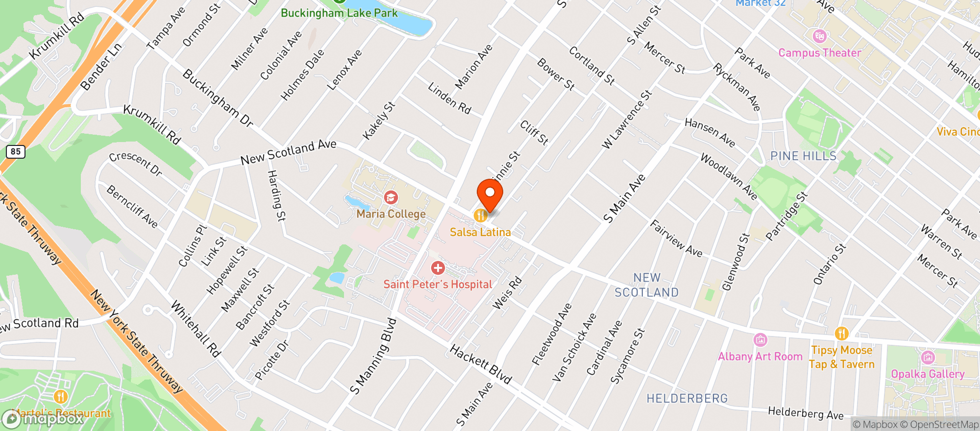 Map showing Allen Street Pub