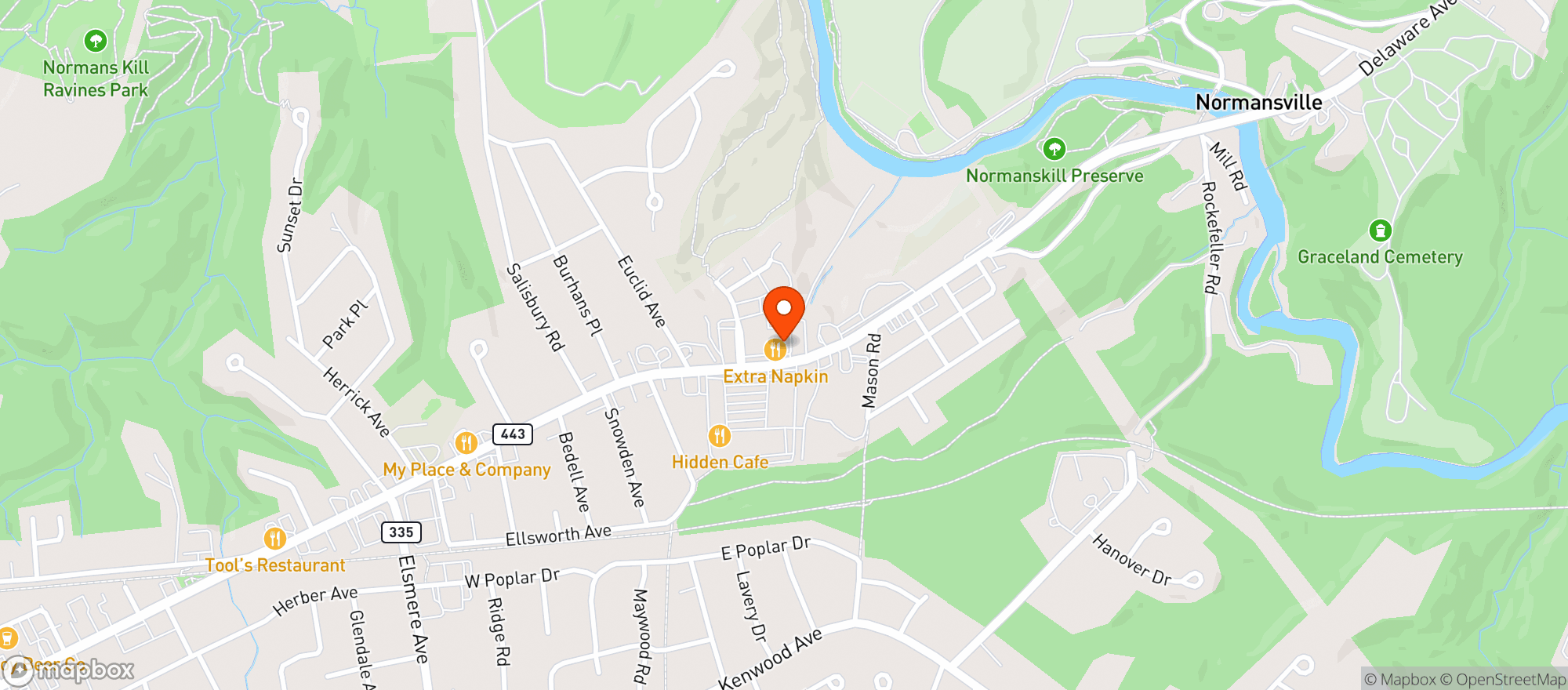 Map showing The Warbler Brewery