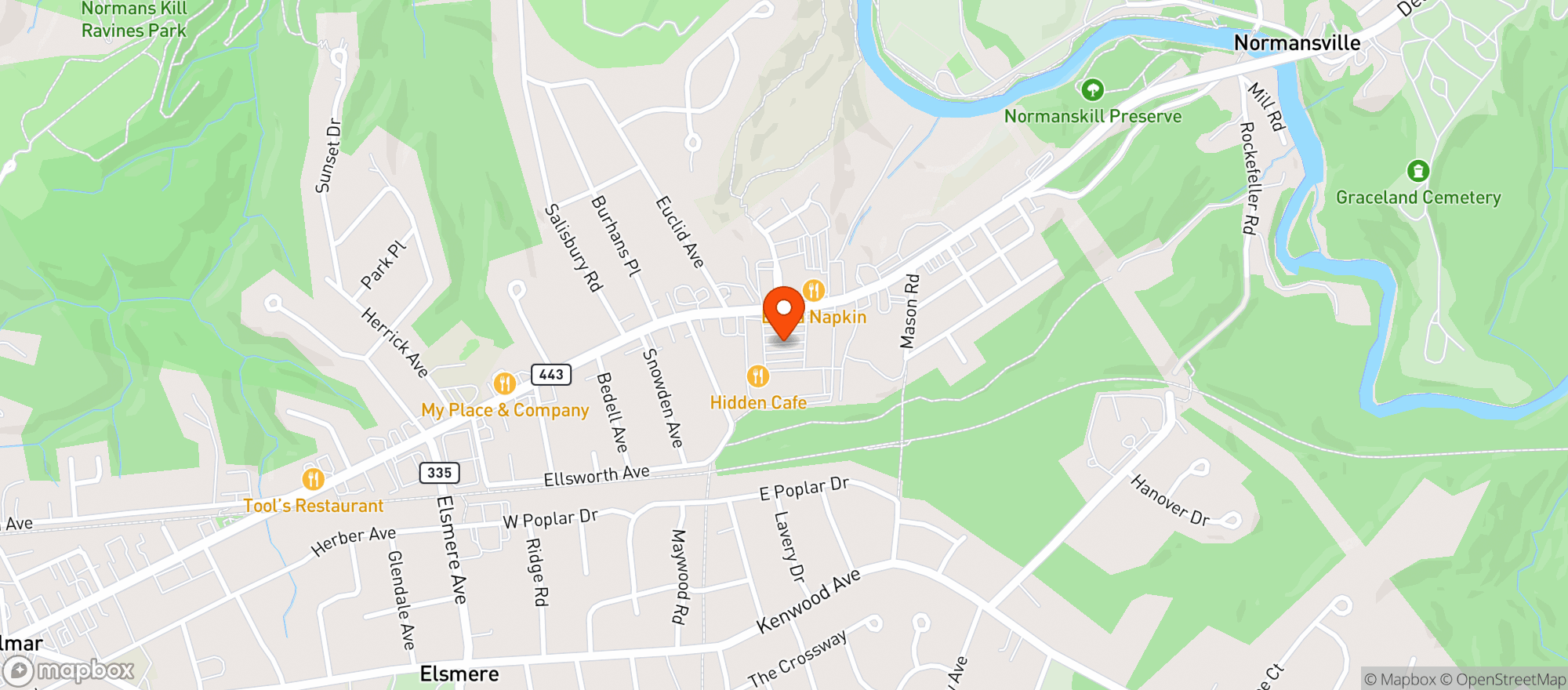 Map showing Upstate Wine & Spirits