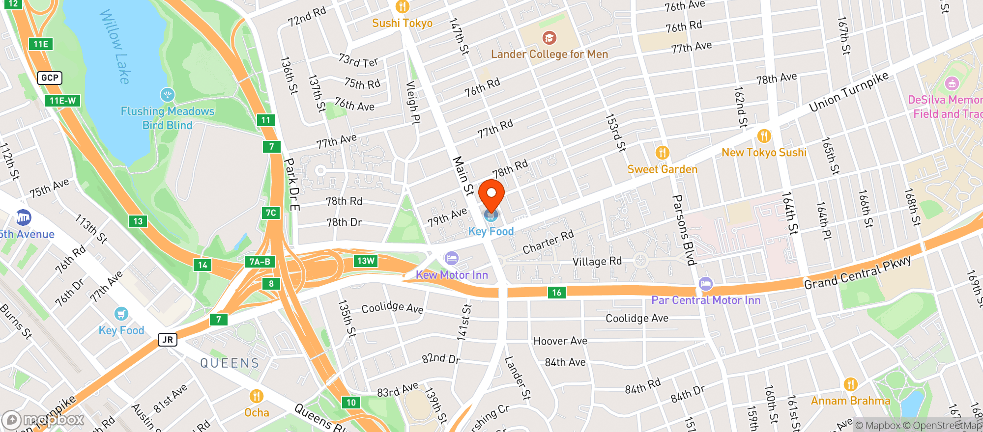 Map showing Key Food Store #2294