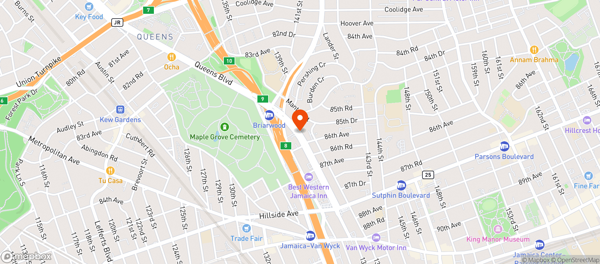 Map showing Key Food Store