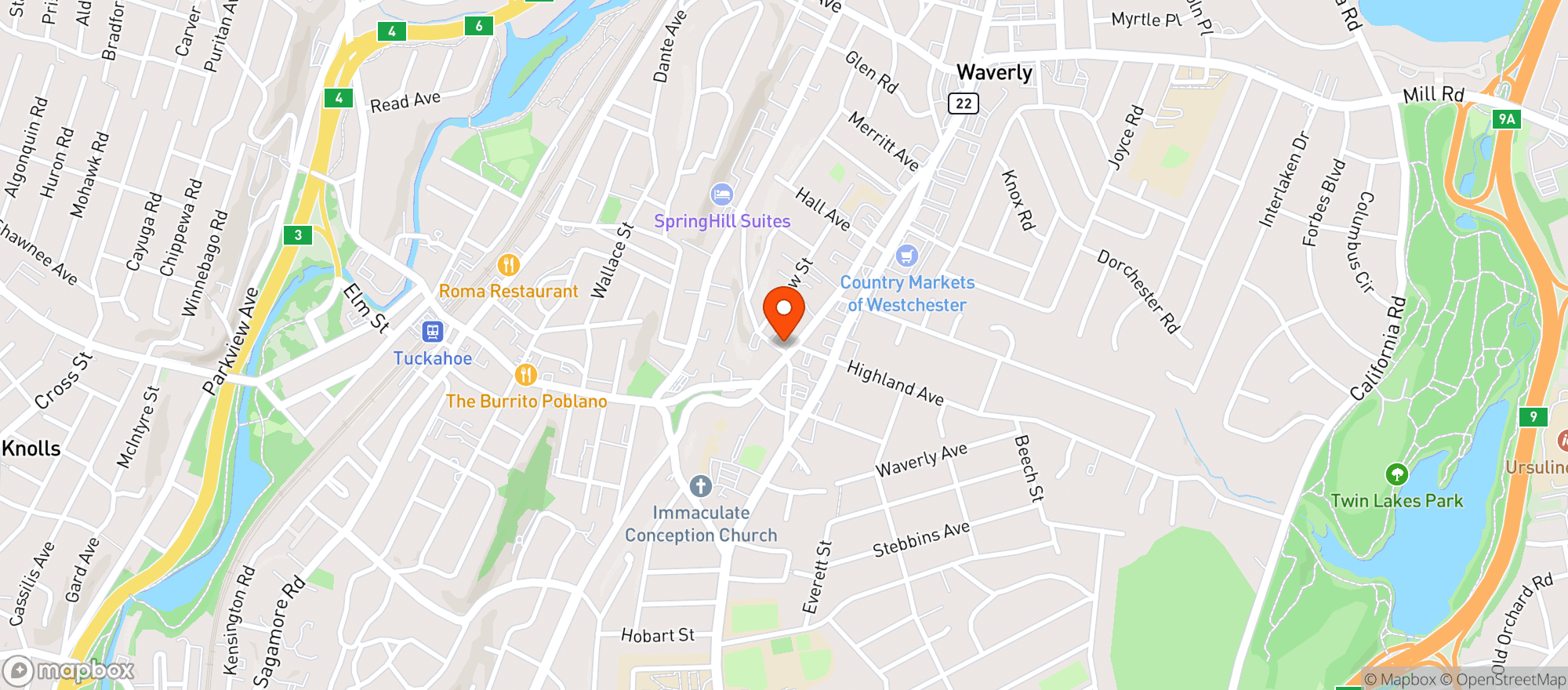 Map showing Jacks Bar & Restaurant