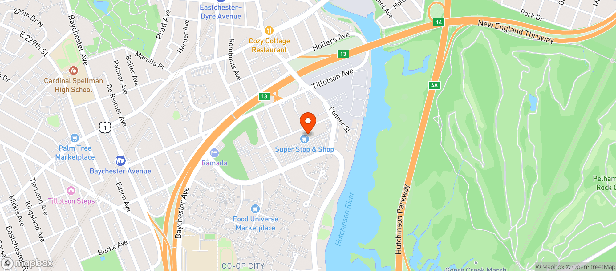 Map showing Stop & Shop
