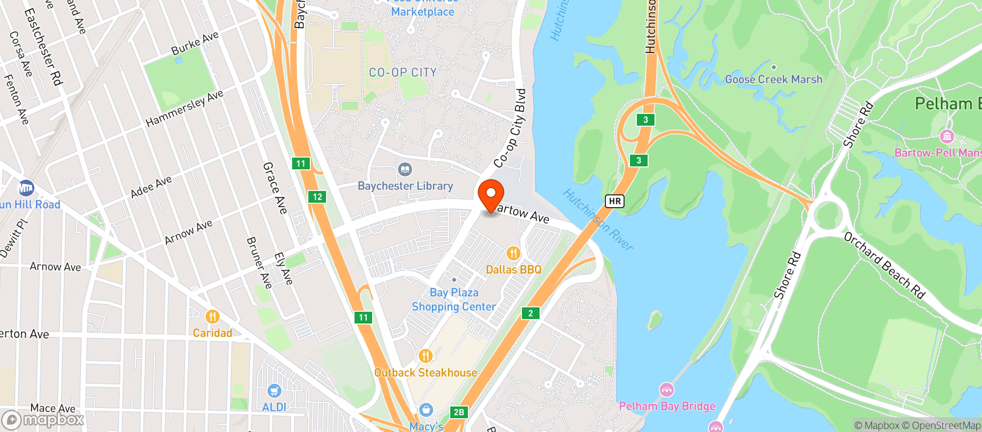 Map showing STOP & SHOP (2136 BARTOW AVENUE)