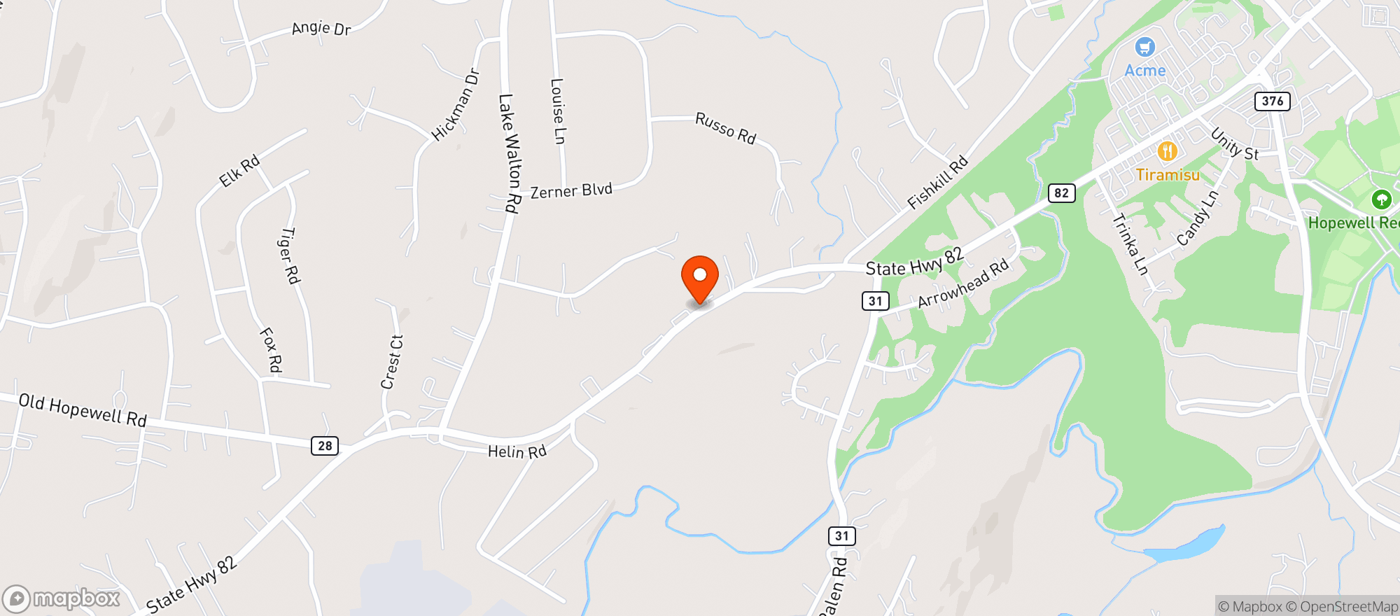 Map showing Hopewell Oasis