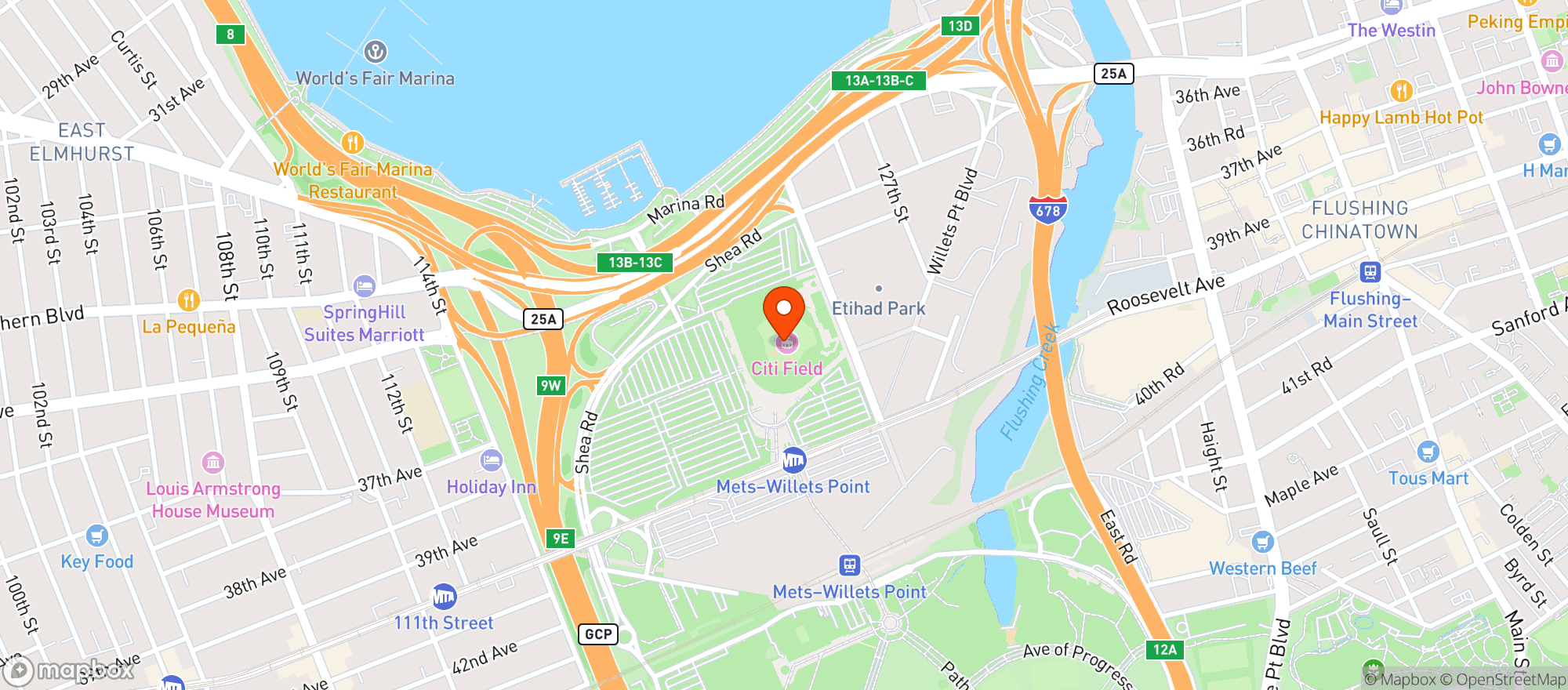 Map showing Citi Field