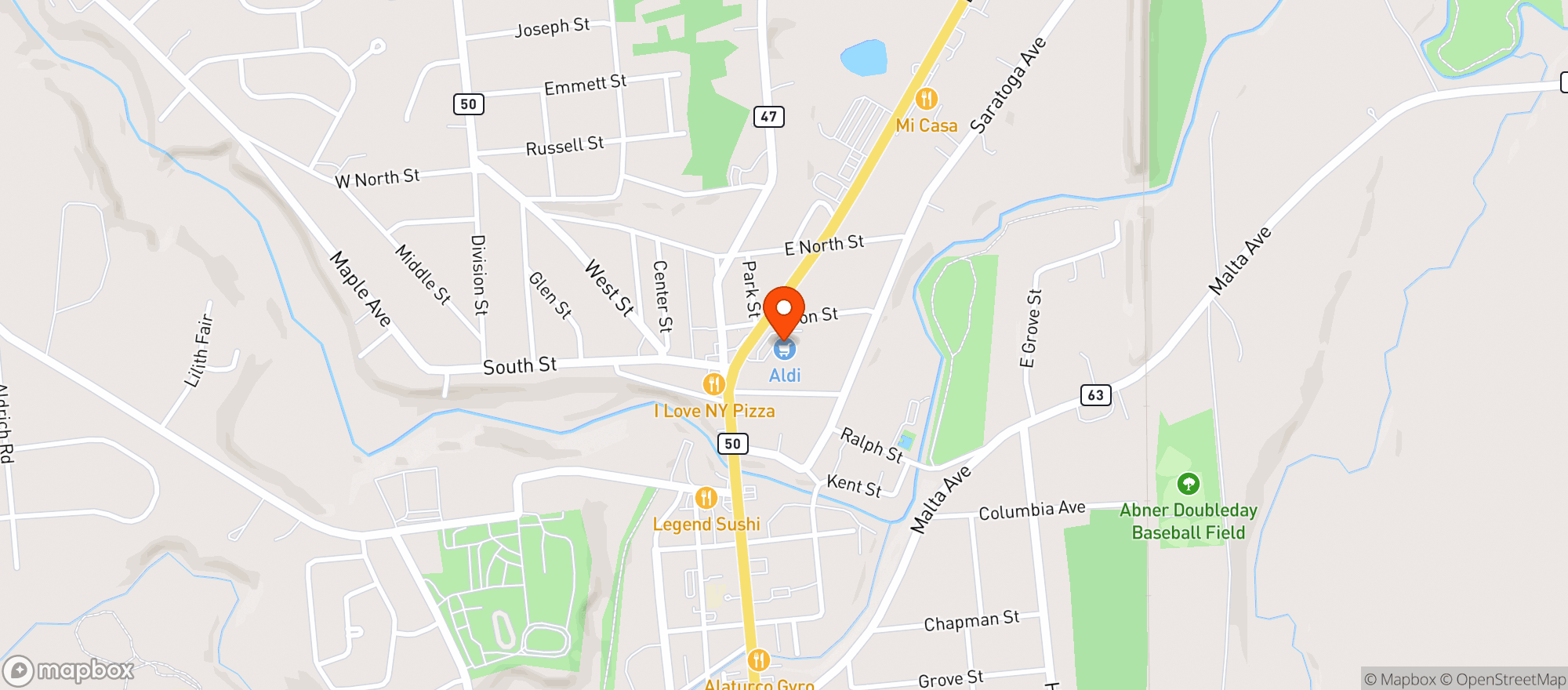 Map showing Aldi #465117