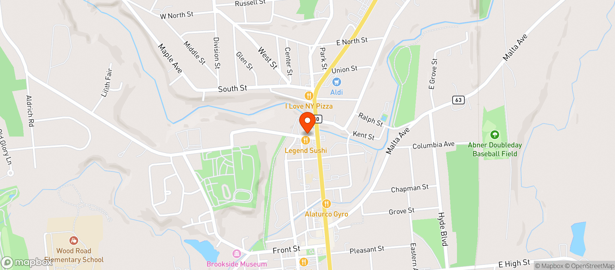 Map showing The Factory Eatery