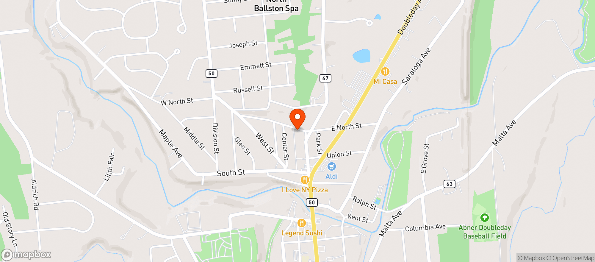 Map showing 13 North