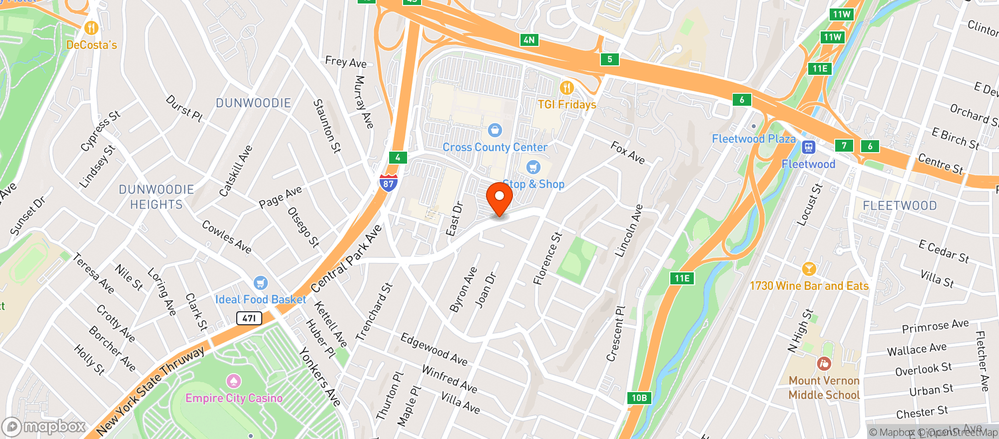 Map showing Target - Yonkers