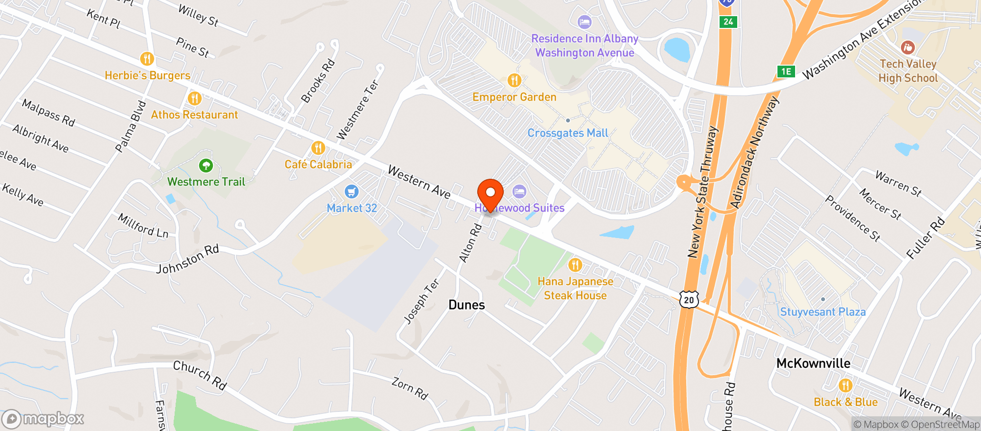 Map showing Side Door Cafe