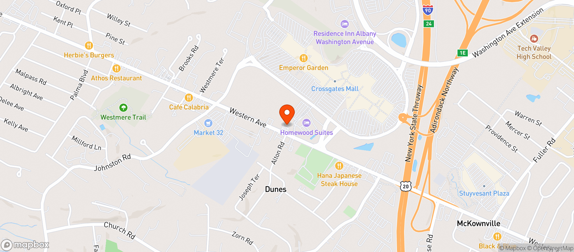 Map showing Stewarts Shop #490