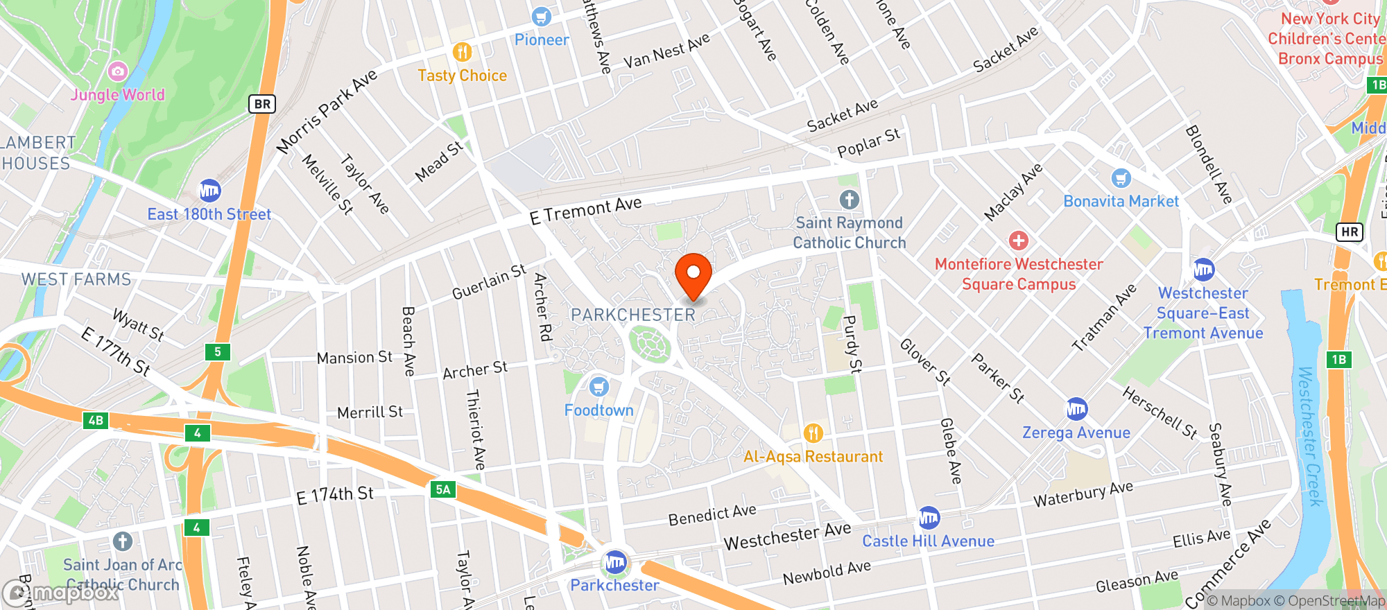Map showing Metro Candy & Grocery