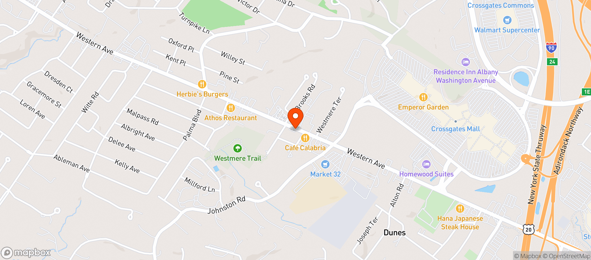 Map showing Westmere Beverage Center