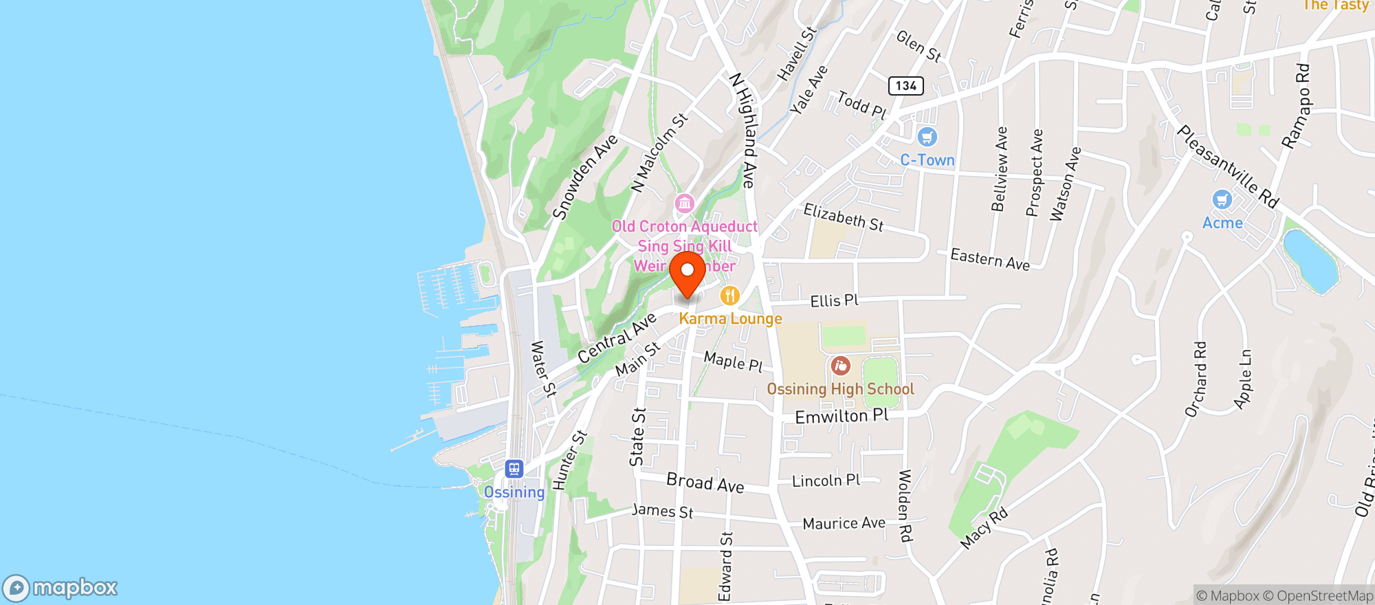 Map showing Hudson Valley Books