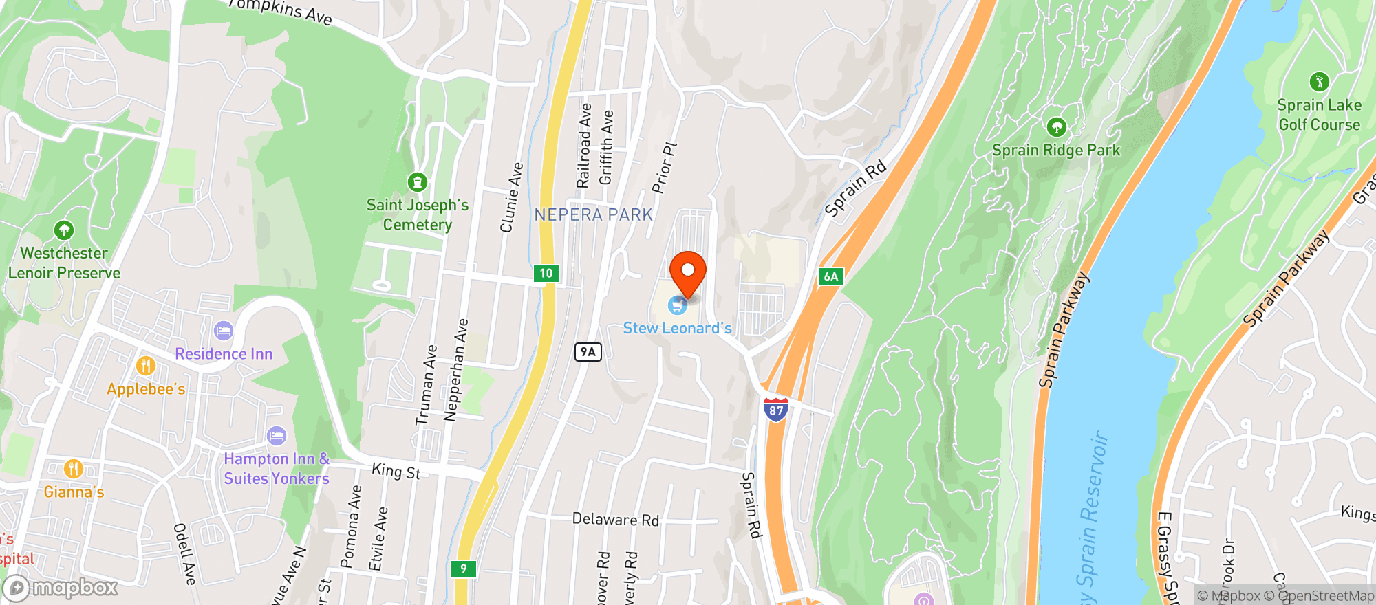 Map showing Stew Leonards Yonkers
