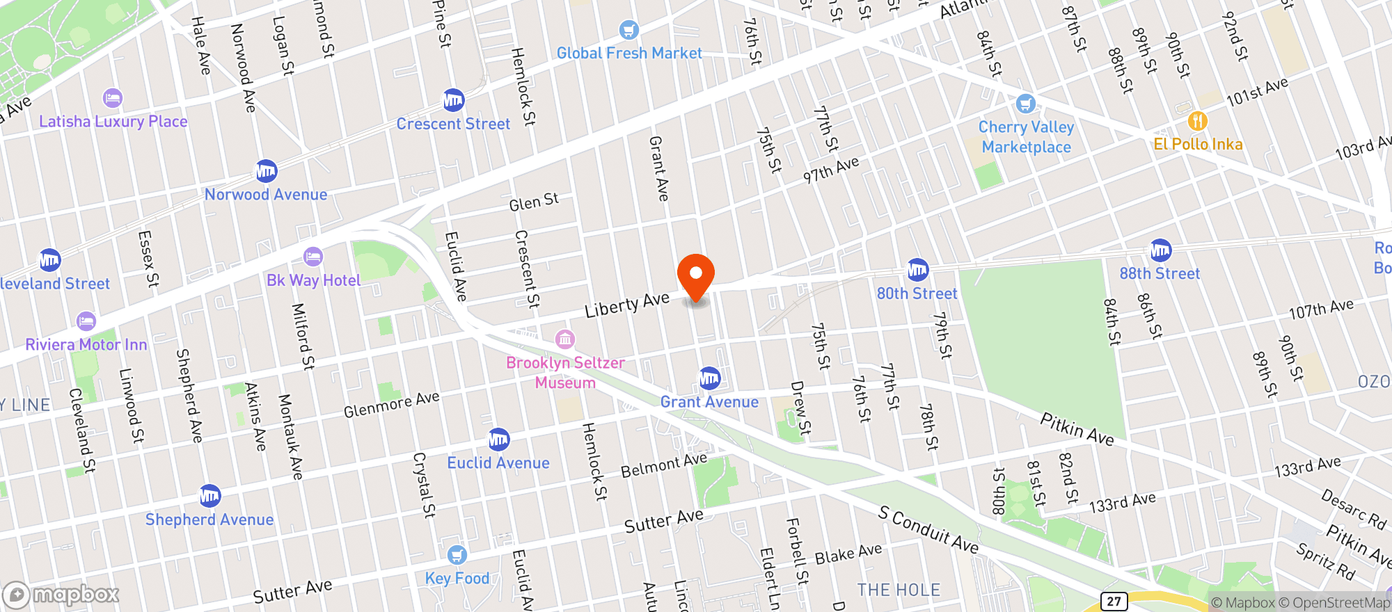 Map showing CTown Supermarkets