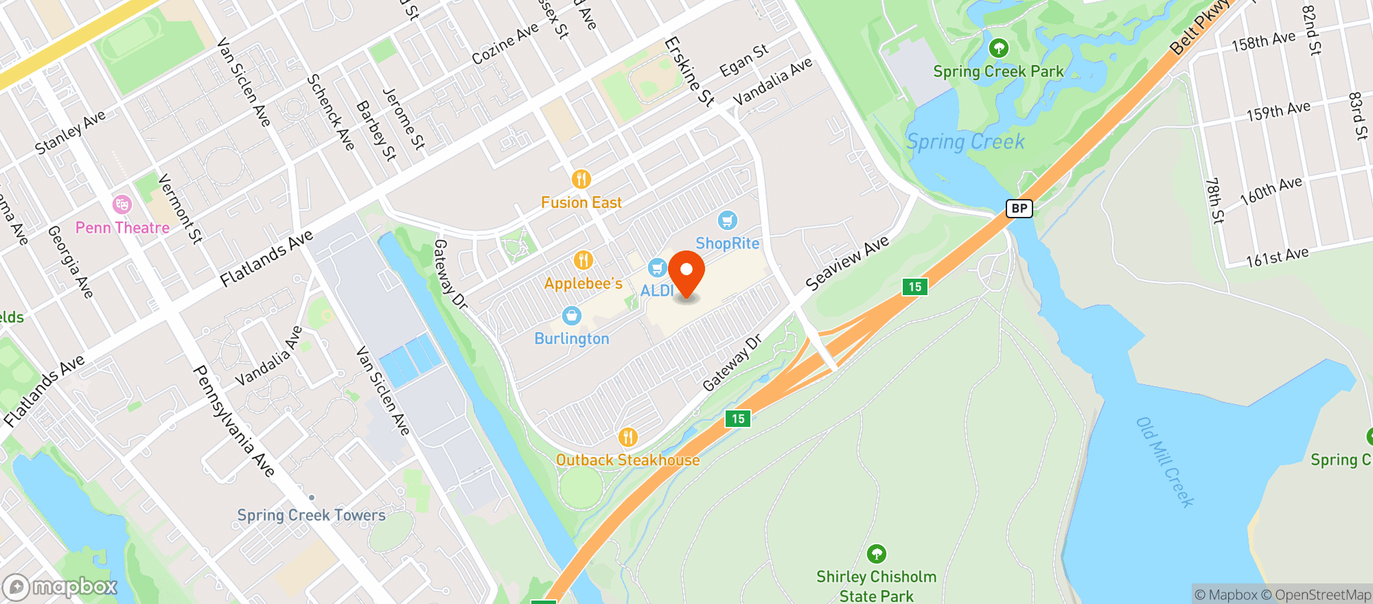 Map showing Target - Gateway