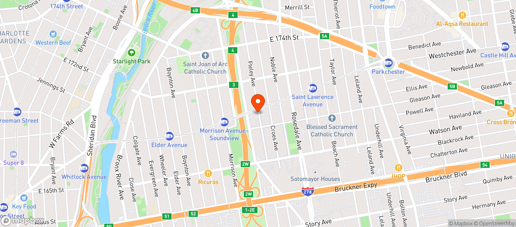Map showing Fine Fare Supermarket