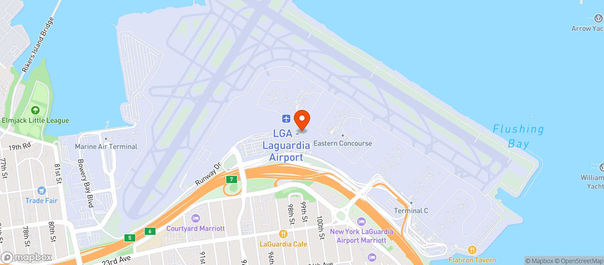 Map showing LaGuardia Airport (LGA) (LaGuardia Airport)