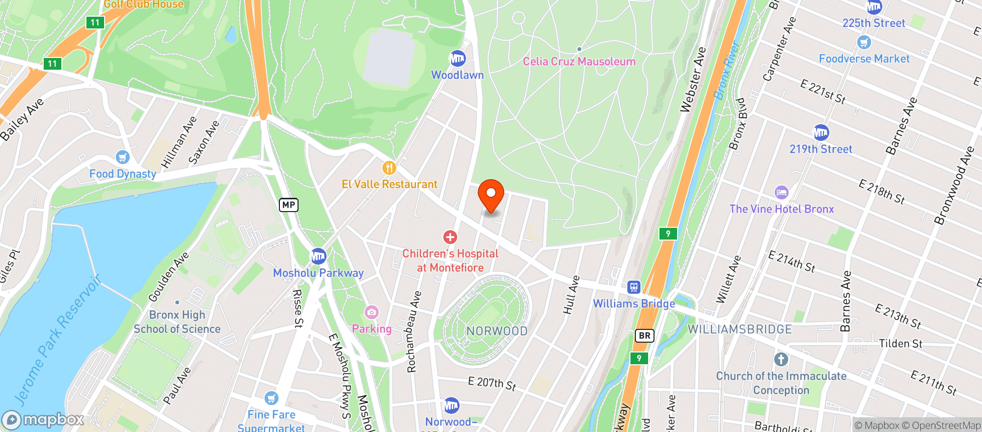 Map showing Anthony's Famous Deli