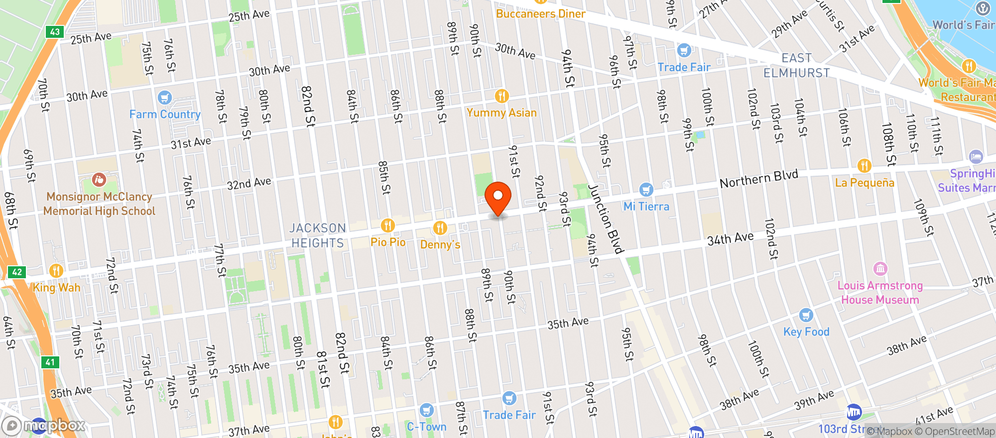 Map showing Zibber Food Mart