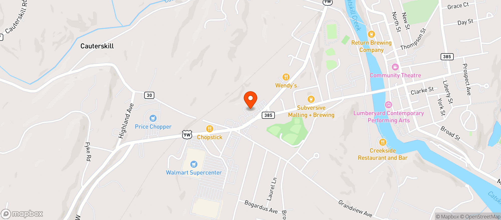 Map showing Beer World Catskill