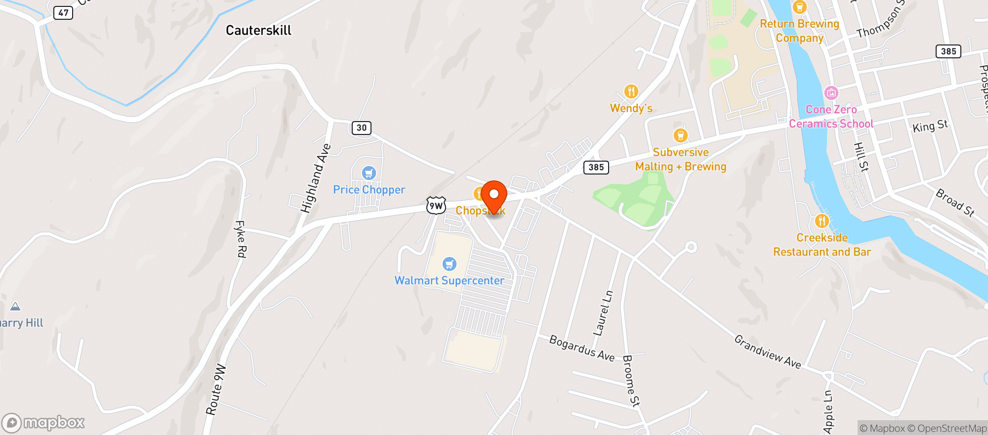 Map showing Catskill Health Food
