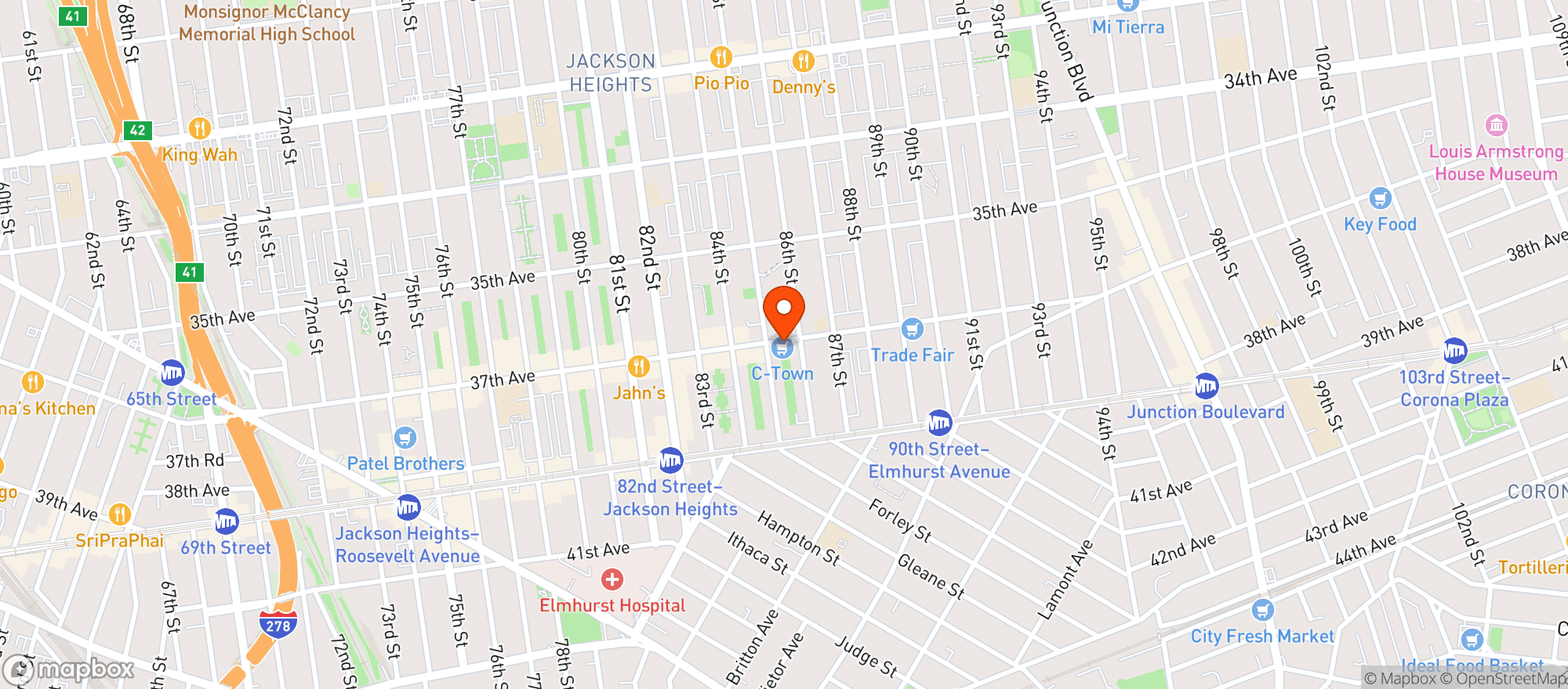 Map showing C Town Supermarket