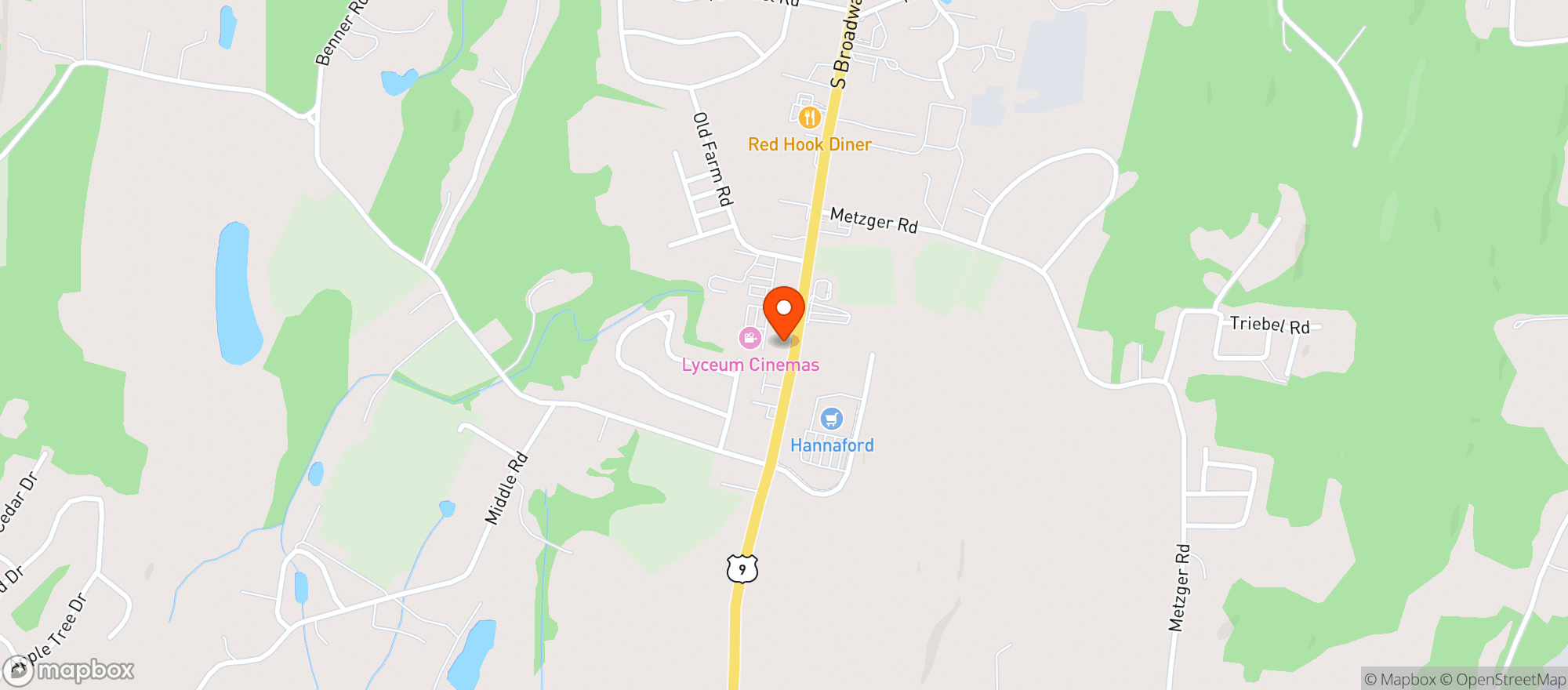 Map showing Mighty Donuts