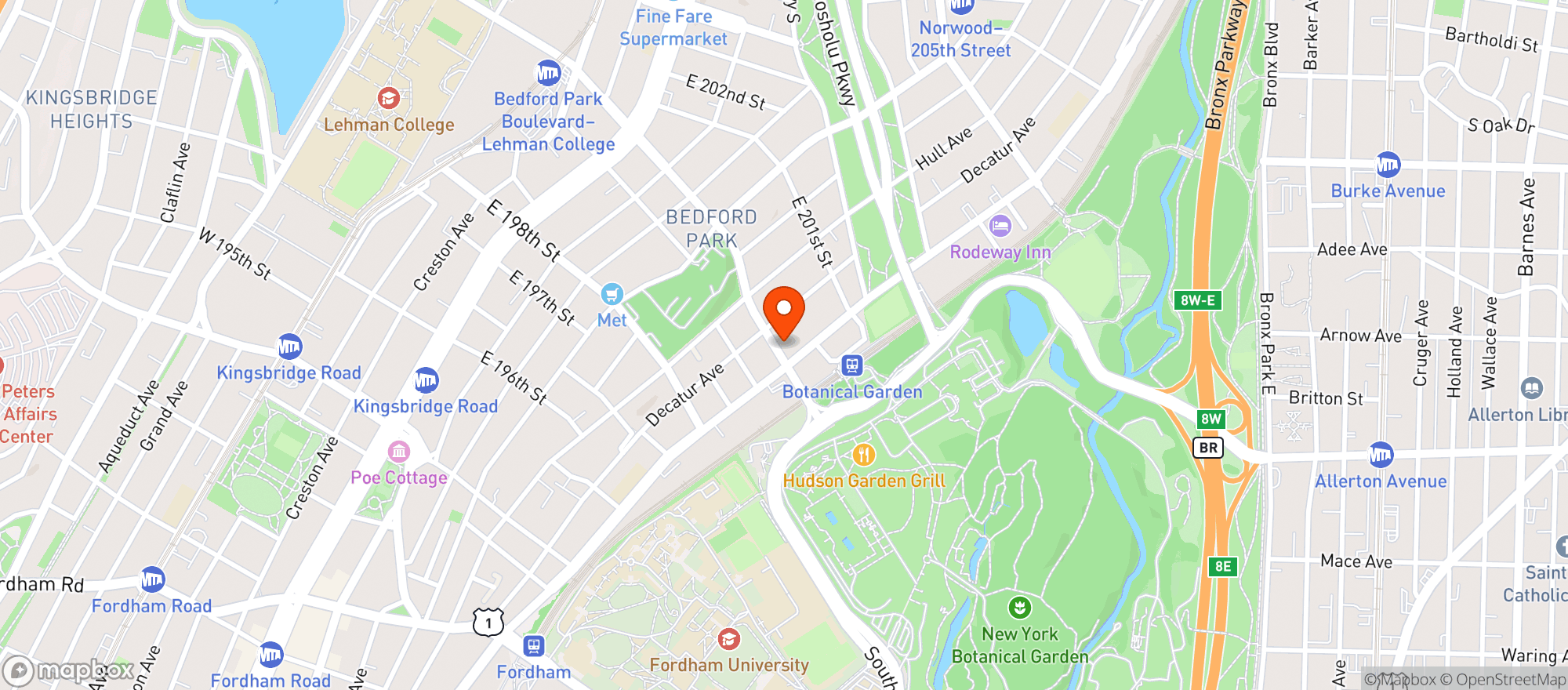 Map showing Garden Market Grocery & Deli