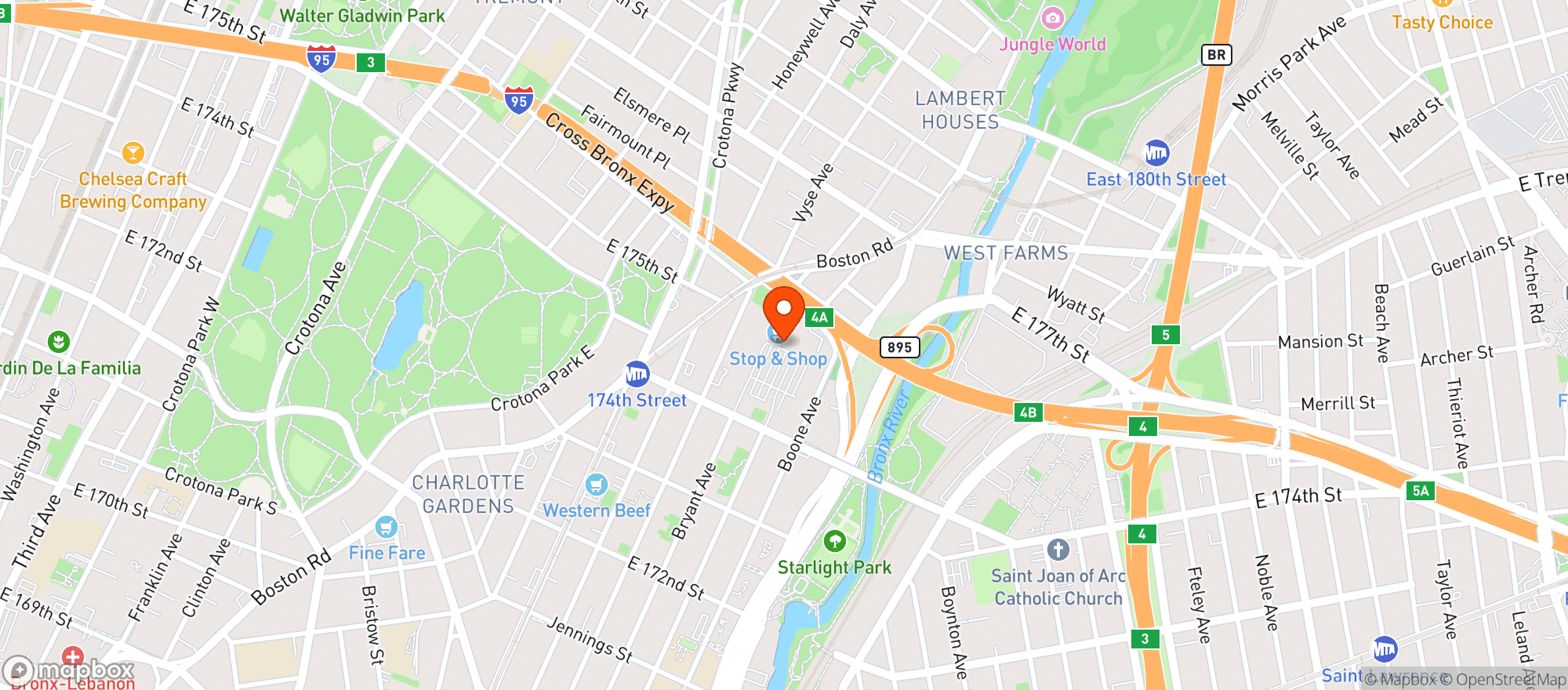 Map showing Gnc