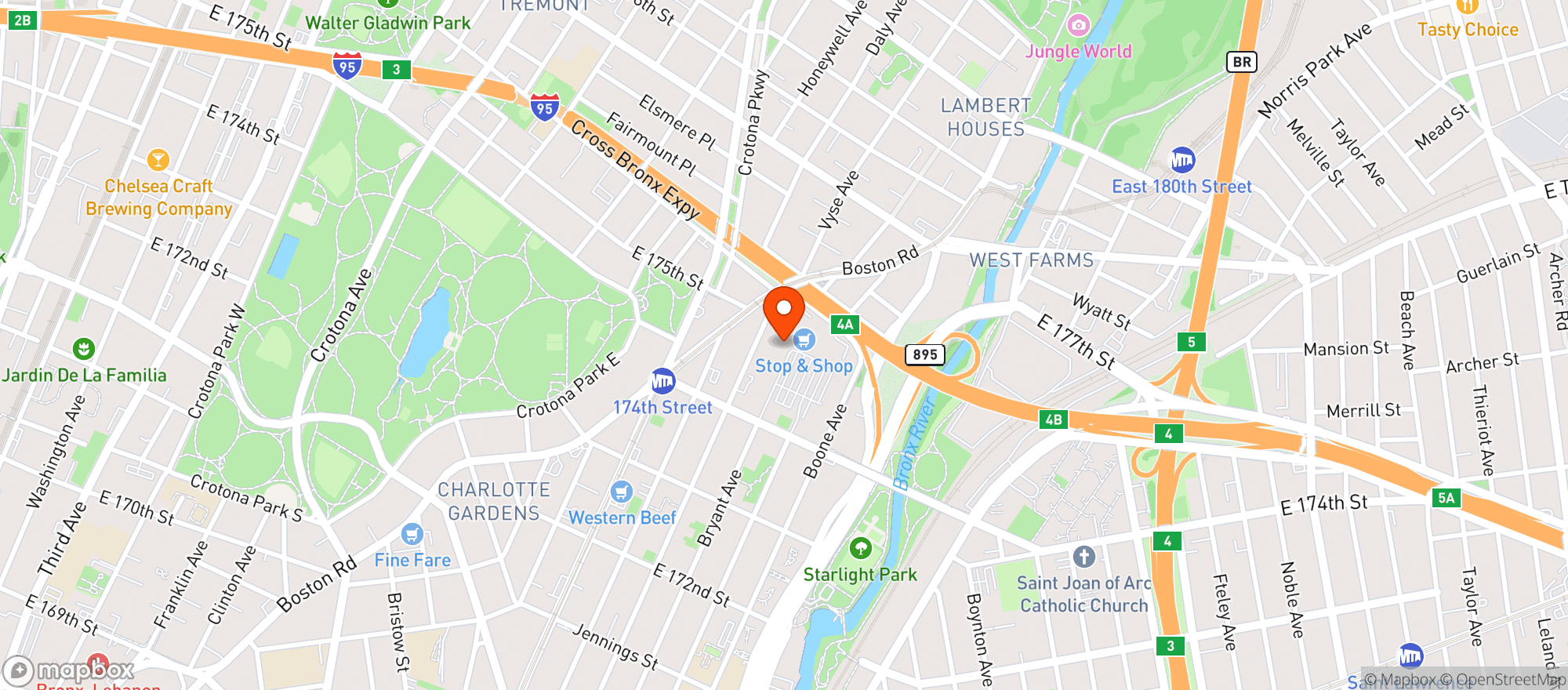 Map showing STOP & SHOP