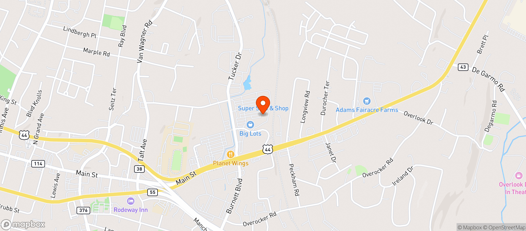 Map showing Plaza Wine and Spirits - Poughkeepsie, NY