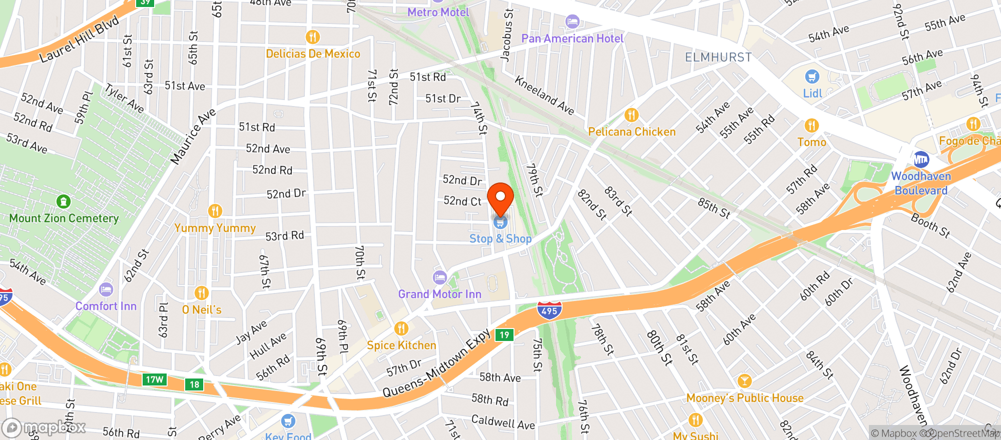 Map showing STOP & SHOP